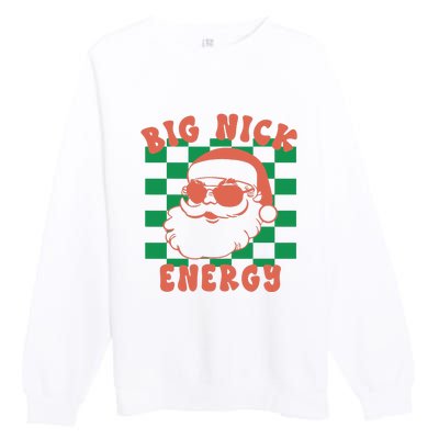 Cute Santa Claus Retro Groovy Big Nick Santa Energy Christmas Xmas 2024 Gift Premium Crewneck Sweatshirt