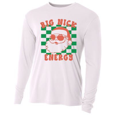 Cute Santa Claus Retro Groovy Big Nick Santa Energy Christmas Xmas 2024 Gift Cooling Performance Long Sleeve Crew