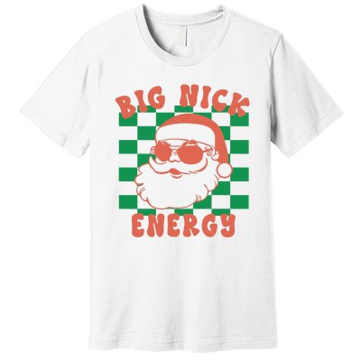 Cute Santa Claus Retro Groovy Big Nick Santa Energy Christmas Xmas 2024 Gift Premium T-Shirt