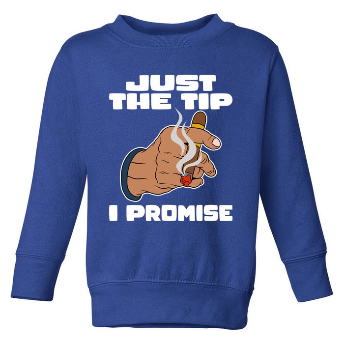 Cigar Smoker Cigar Smoking Cigars Just The Tip I Promise Gift Toddler Sweatshirt