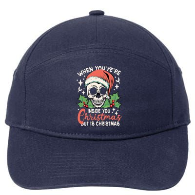 Christmas Skull 7-Panel Snapback Hat