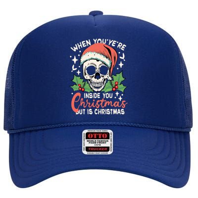 Christmas Skull High Crown Mesh Back Trucker Hat