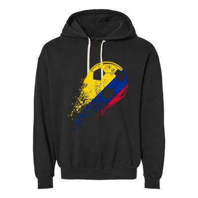 Colombia Soccer Colombian Flag Pride Soccer Player Garment-Dyed Fleece Hoodie