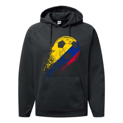 Colombia Soccer Colombian Flag Pride Soccer Player Performance Fleece Hoodie