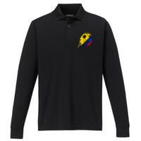 Colombia Soccer Colombian Flag Pride Soccer Player Performance Long Sleeve Polo