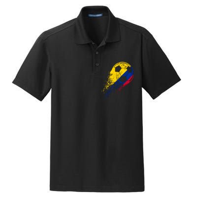 Colombia Soccer Colombian Flag Pride Soccer Player Dry Zone Grid Polo