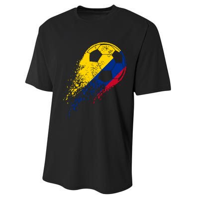 Colombia Soccer Colombian Flag Pride Soccer Player Performance Sprint T-Shirt