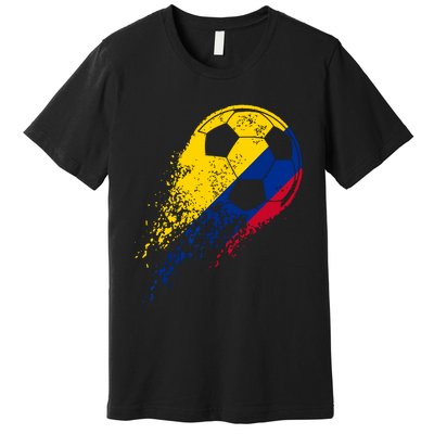 Colombia Soccer Colombian Flag Pride Soccer Player Premium T-Shirt