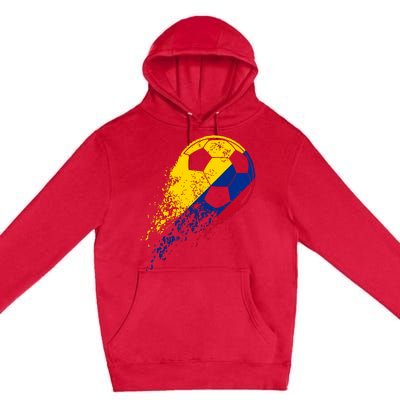 Colombia Soccer Colombian Flag Pride Soccer Player Premium Pullover Hoodie