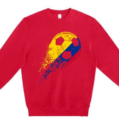 Colombia Soccer Colombian Flag Pride Soccer Player Premium Crewneck Sweatshirt