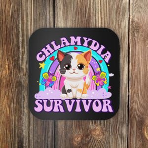 Chlamydia Survivor Cat Meme Funny Shirts For Adult Humor Coaster