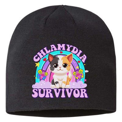 Chlamydia Survivor Cat Meme Funny Shirts For Adult Humor Sustainable Beanie