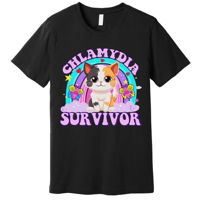 Chlamydia Survivor Cat Meme Funny Shirts For Adult Humor Premium T-Shirt