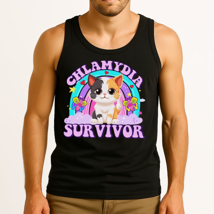Chlamydia Survivor Cat Meme Funny Shirts For Adult Humor Tank Top