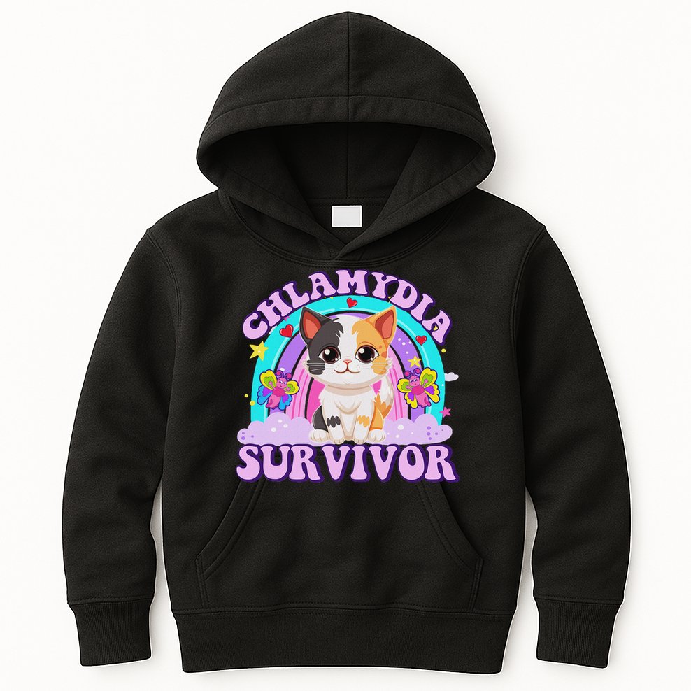 Chlamydia Survivor Cat Meme Funny Shirts For Adult Humor Kids Hoodie