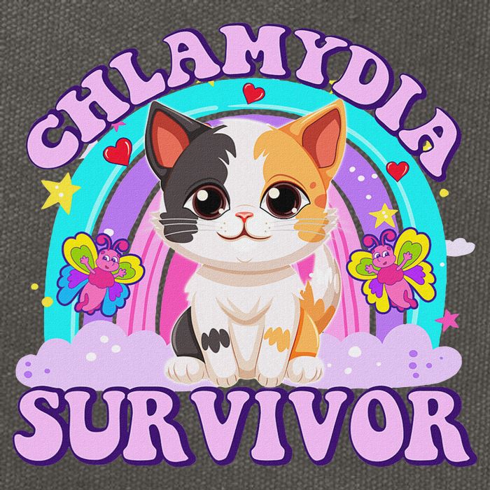 Chlamydia Survivor Cat Meme Funny Shirts For Adult Humor Cotton Canvas Backpack