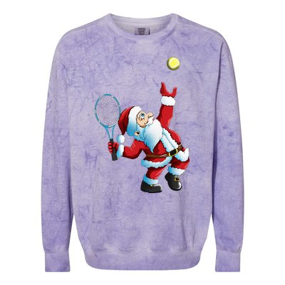 Christmas Santa Claus Tennis Game Tennis Racket Colorblast Crewneck Sweatshirt