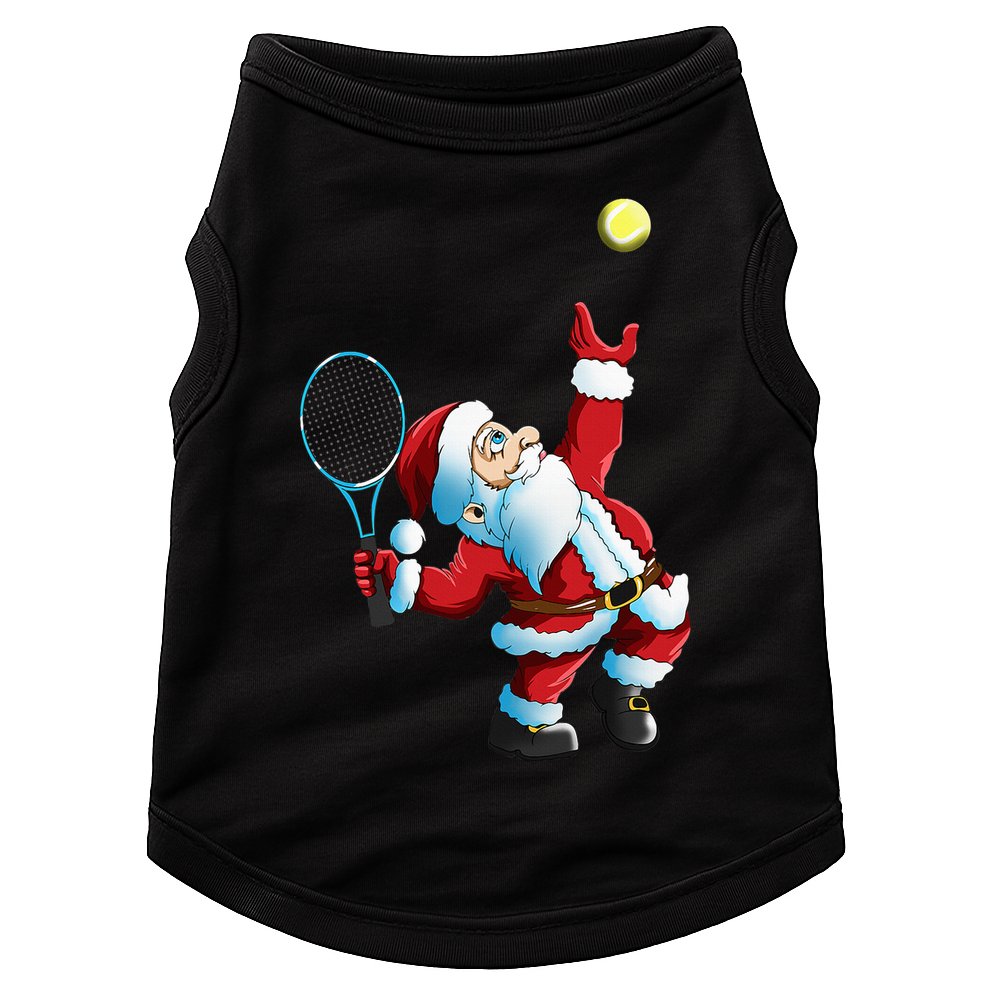 Christmas Santa Claus Tennis Game Tennis Racket Doggie Tank