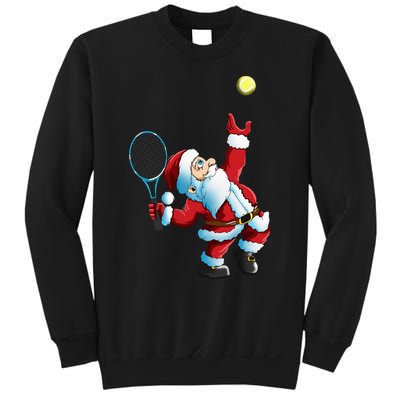 Christmas Santa Claus Tennis Game Tennis Racket Sweatshirt