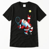 Christmas Santa Claus Tennis Game Tennis Racket Tall T-Shirt