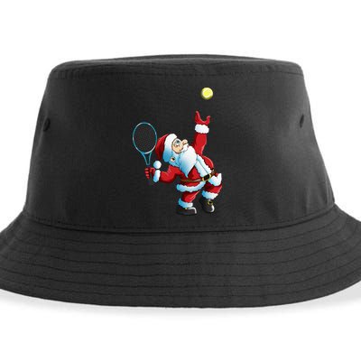 Christmas Santa Claus Tennis Game Tennis Racket Sustainable Bucket Hat