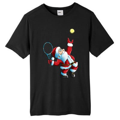 Christmas Santa Claus Tennis Game Tennis Racket Tall Fusion ChromaSoft Performance T-Shirt