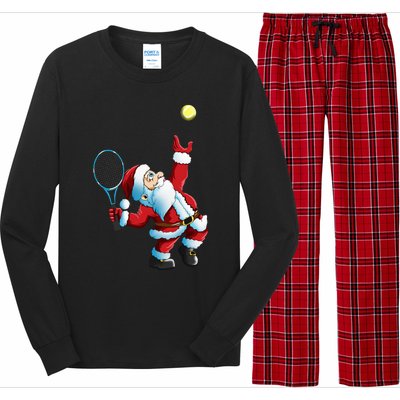 Christmas Santa Claus Tennis Game Tennis Racket Long Sleeve Pajama Set