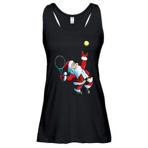 Christmas Santa Claus Tennis Game Tennis Racket Ladies Essential Flowy Tank