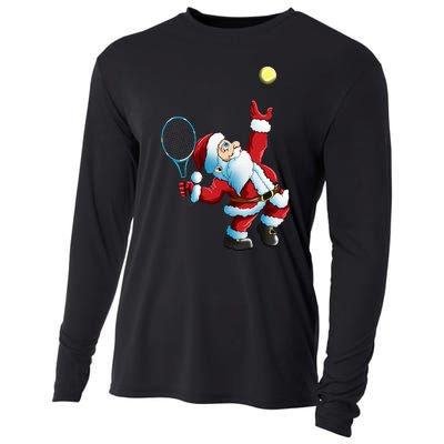 Christmas Santa Claus Tennis Game Tennis Racket Cooling Performance Long Sleeve Crew