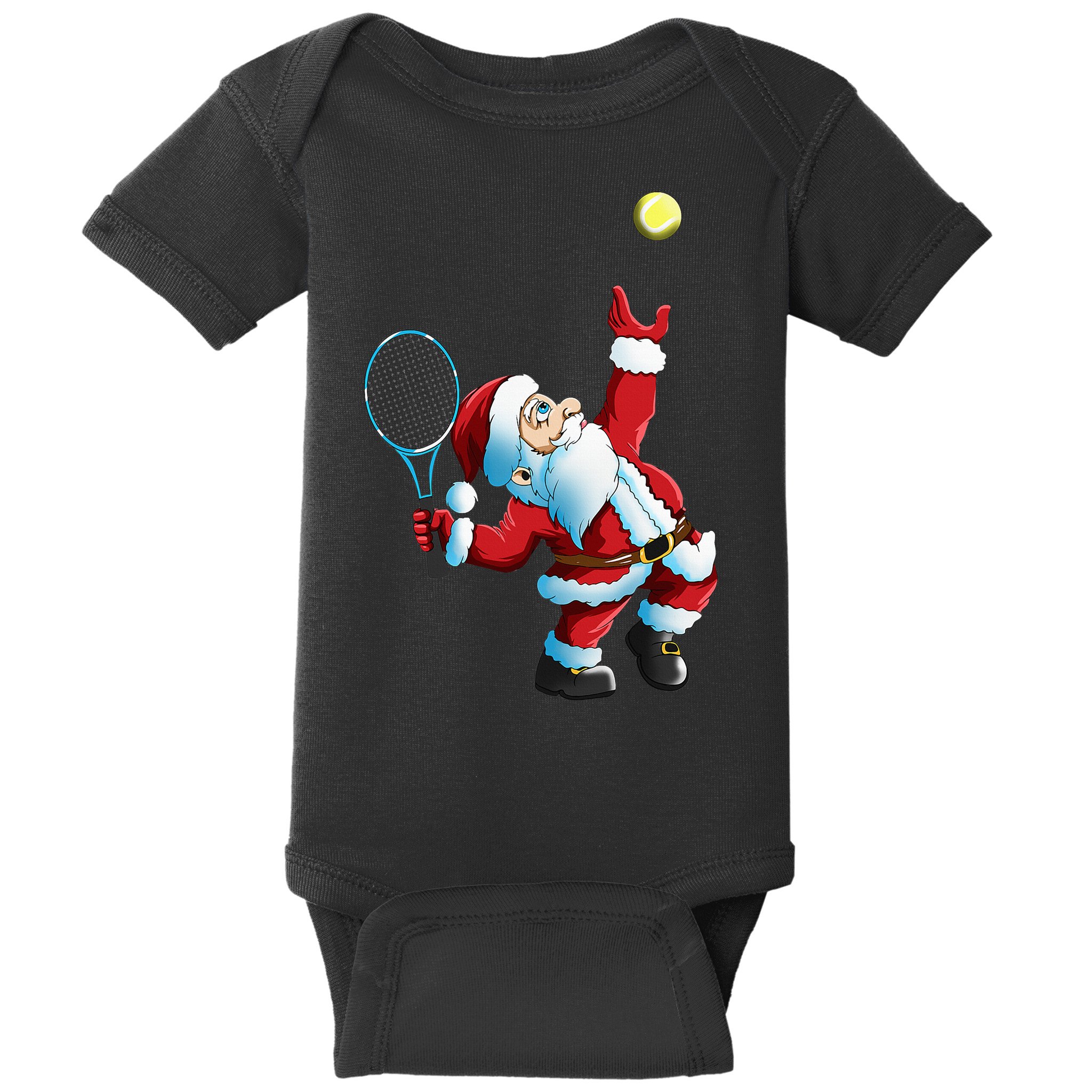 Christmas Santa Claus Tennis Game Tennis Racket Baby Bodysuit