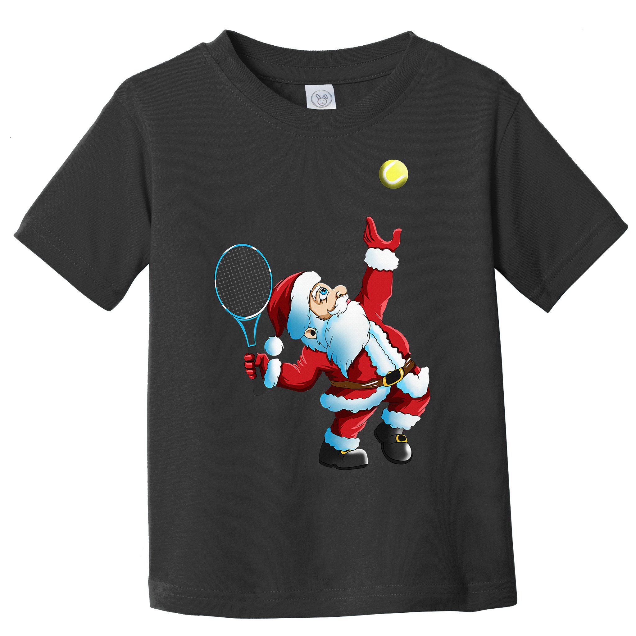 Christmas Santa Claus Tennis Game Tennis Racket Toddler T-Shirt