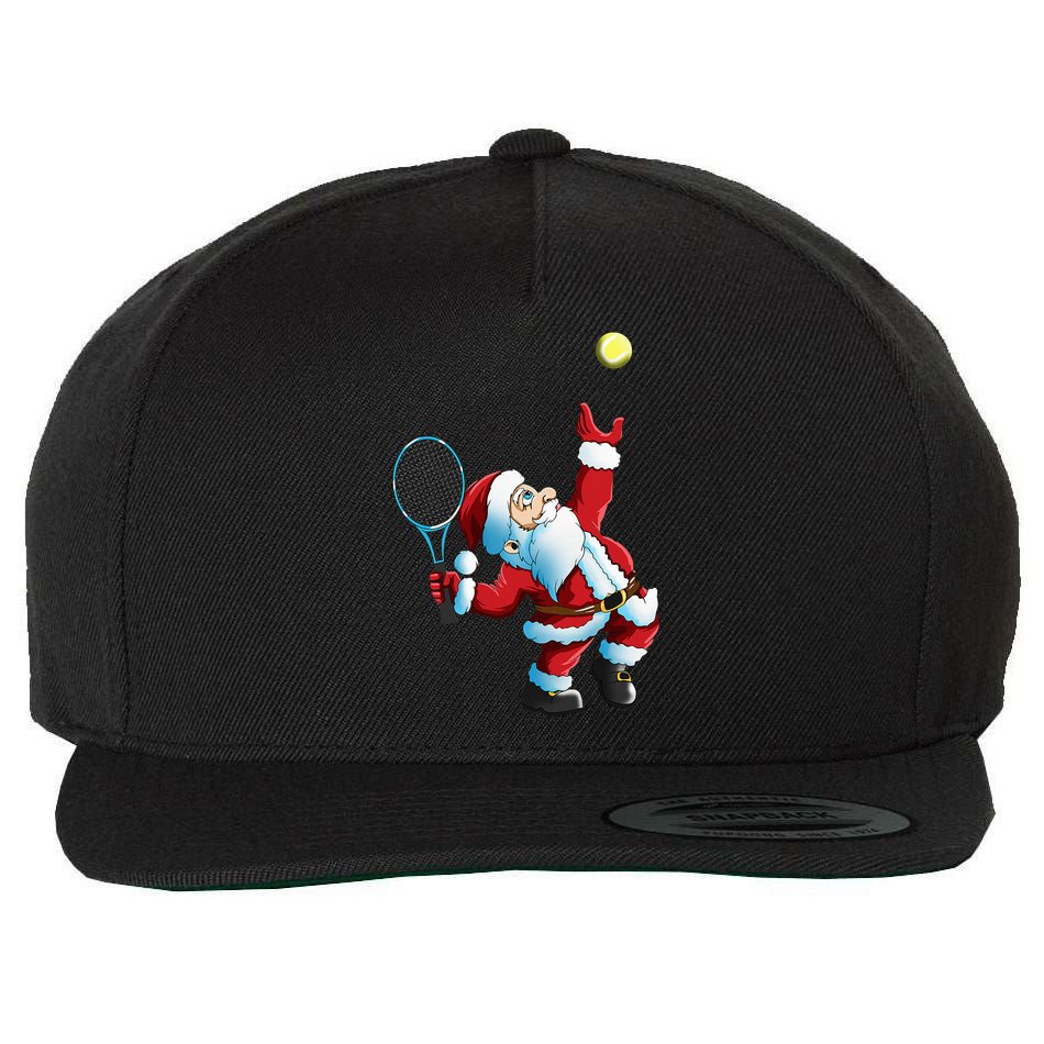 Christmas Santa Claus Tennis Game Tennis Racket Wool Snapback Cap