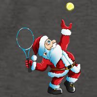 Christmas Santa Claus Tennis Game Tennis Racket Vector Backpack