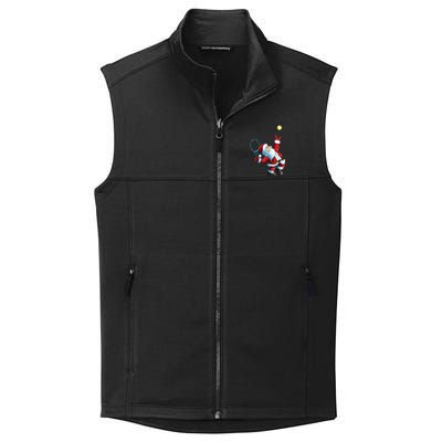 Christmas Santa Claus Tennis Game Tennis Racket Collective Smooth Fleece Vest