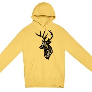 Christmas Snowflake Cute Deer Oh Reindeer Print Cool Gift Premium Pullover Hoodie