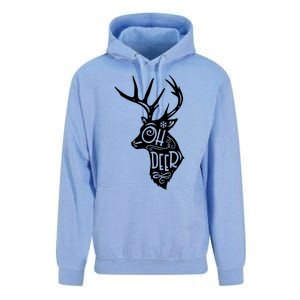 Christmas Snowflake Cute Deer Oh Reindeer Print Cool Gift Unisex Surf Hoodie