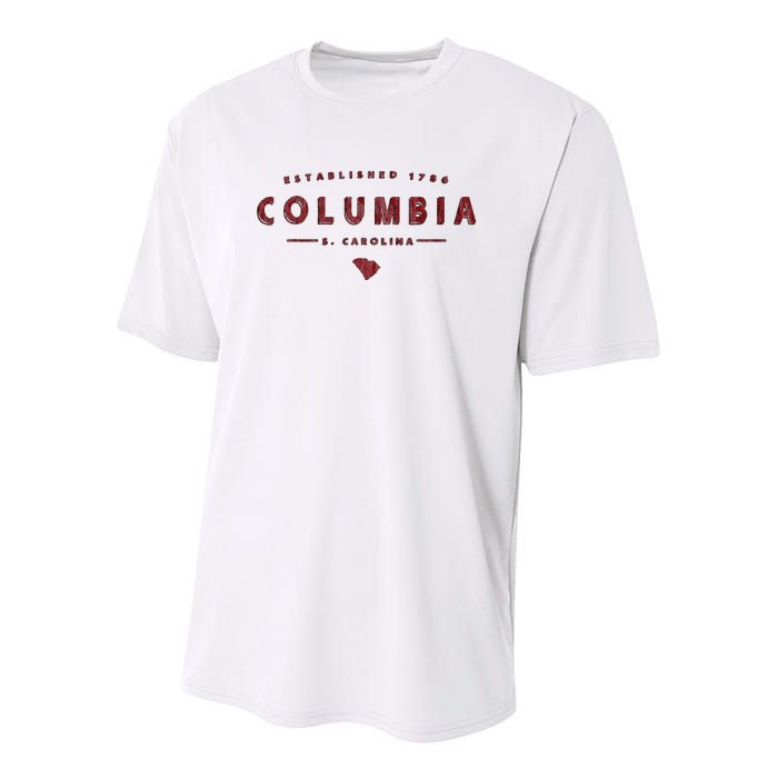 Columbia South Carolina Columbia Sc Youth Performance Sprint T-Shirt