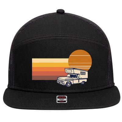Cabover Slidein Camper RV Truck Retro Truck Camper 7 Panel Mesh Trucker Snapback Hat