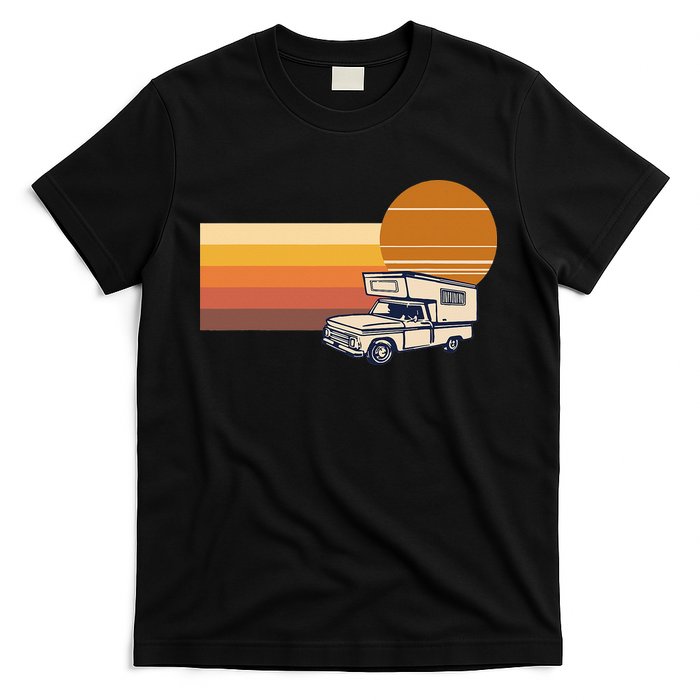 Cabover Slidein Camper RV Truck Retro Truck Camper T-Shirt