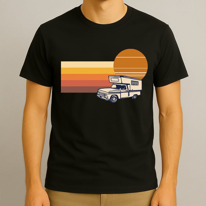 Cabover Slidein Camper RV Truck Retro Truck Camper T-Shirt