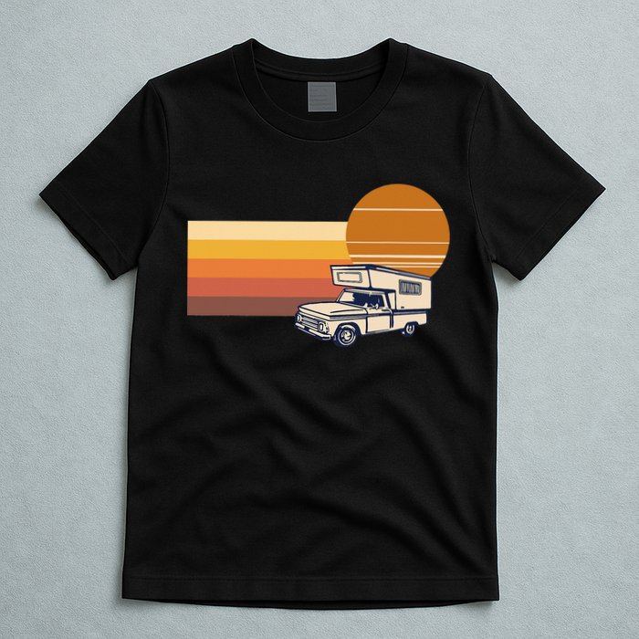Cabover Slidein Camper RV Truck Retro Truck Camper T-Shirt