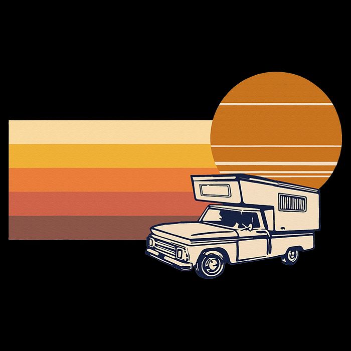 Cabover Slidein Camper RV Truck Retro Truck Camper Sustainable Bucket Hat