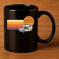 Cabover Slidein Camper RV Truck Retro Truck Camper 11oz C Handle Ceramic Mug
