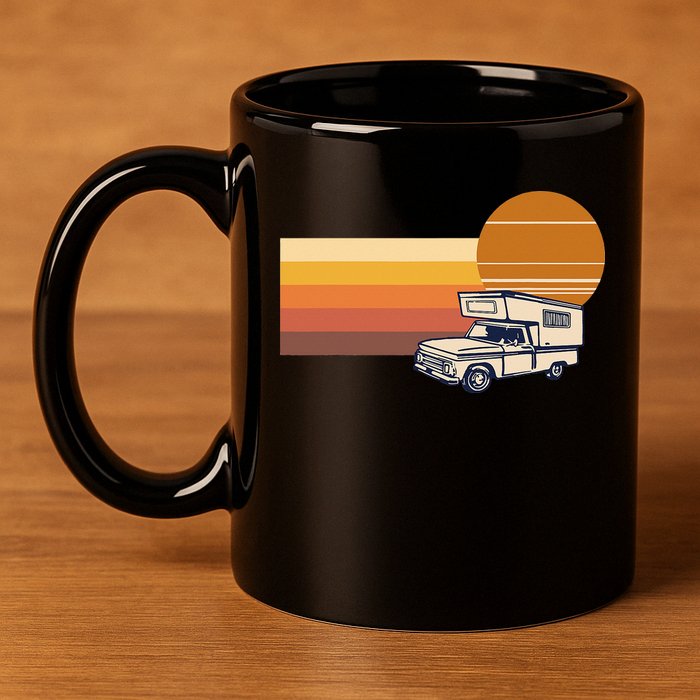Cabover Slidein Camper RV Truck Retro Truck Camper 11oz C Handle Ceramic Mug