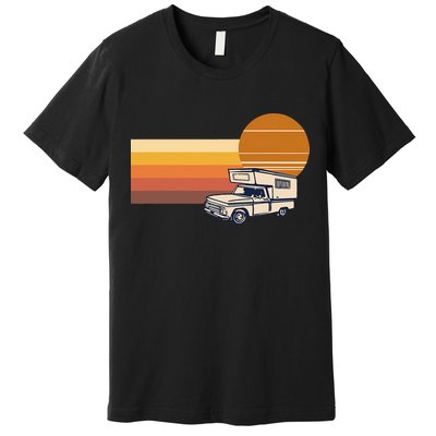 Cabover Slidein Camper RV Truck Retro Truck Camper Premium T-Shirt