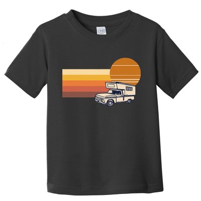 Cabover Slidein Camper RV Truck Retro Truck Camper Toddler T-Shirt
