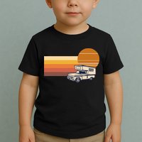 Cabover Slidein Camper RV Truck Retro Truck Camper Toddler T-Shirt