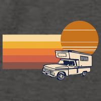 Cabover Slidein Camper RV Truck Retro Truck Camper Vector Backpack