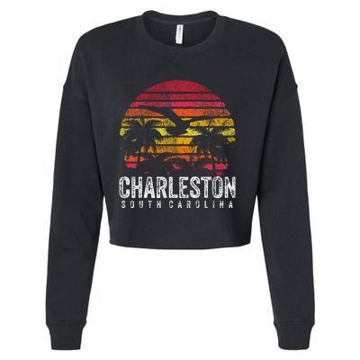 Charleston South Carolina Retro 70s 80s Style Cropped Pullover Crew