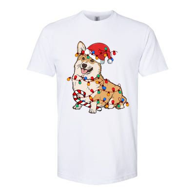 Corgi Santa Christmas Lights Xmas Dog Lover Merry Corgmas Softstyle CVC T-Shirt